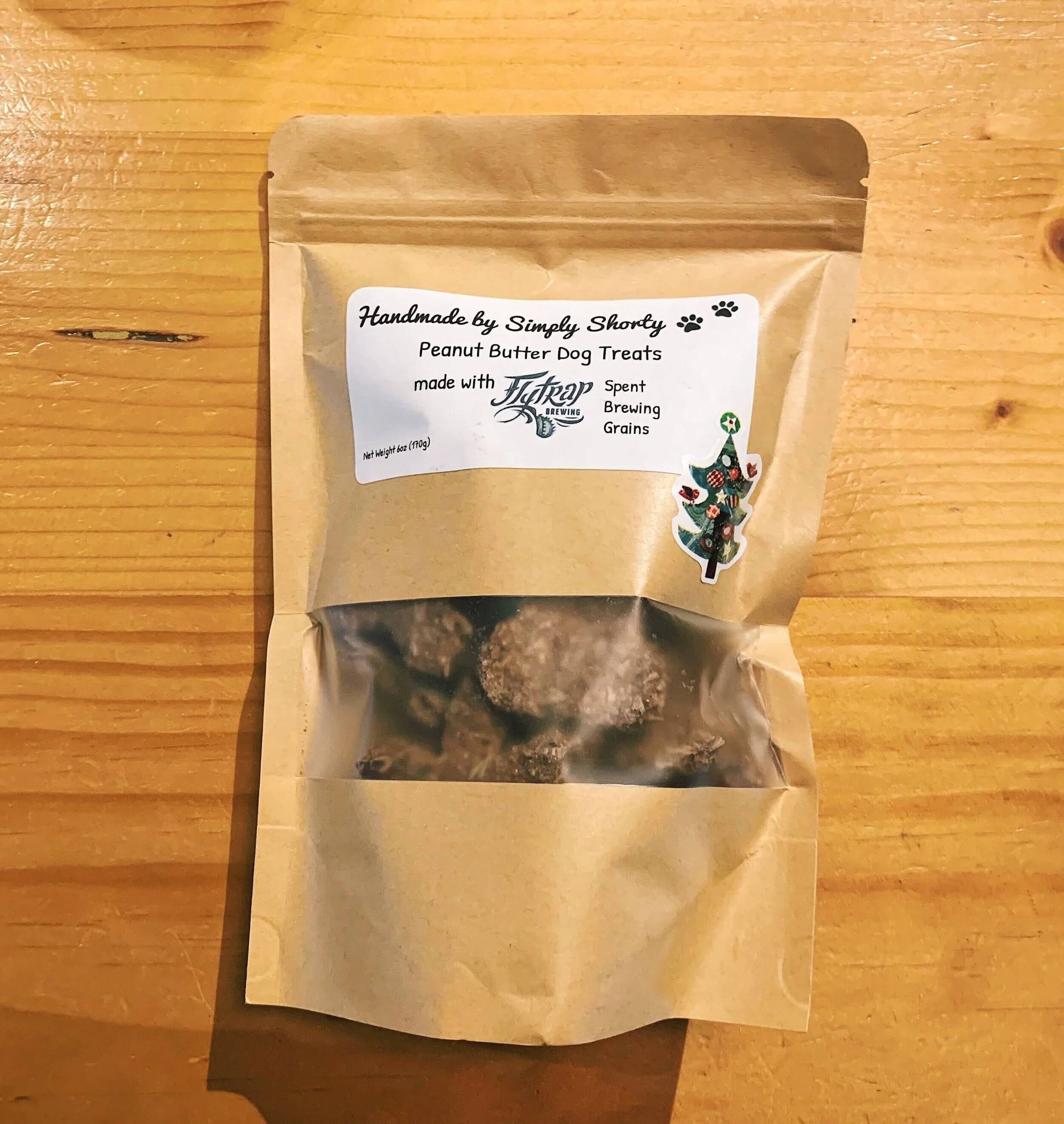 Dog treats top with spent grain